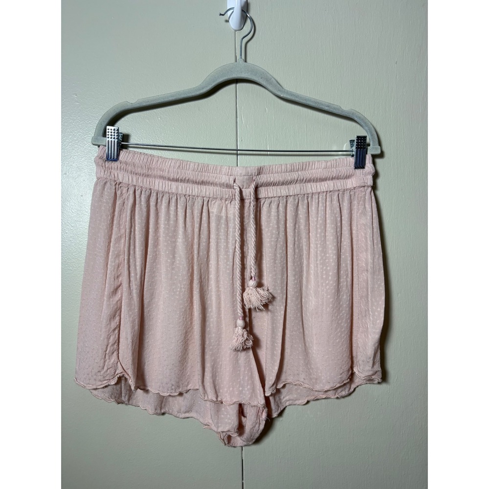 Anthropologie Pink Clip Dot Pajama Set Cami and Shorts Loungewear L Coquette - Picture 6 of 8